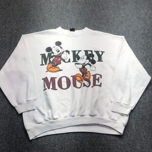 Vintage Mickey Unlimited Jerry Leigh Mickey Mouse White Sweatshirt Mens XL